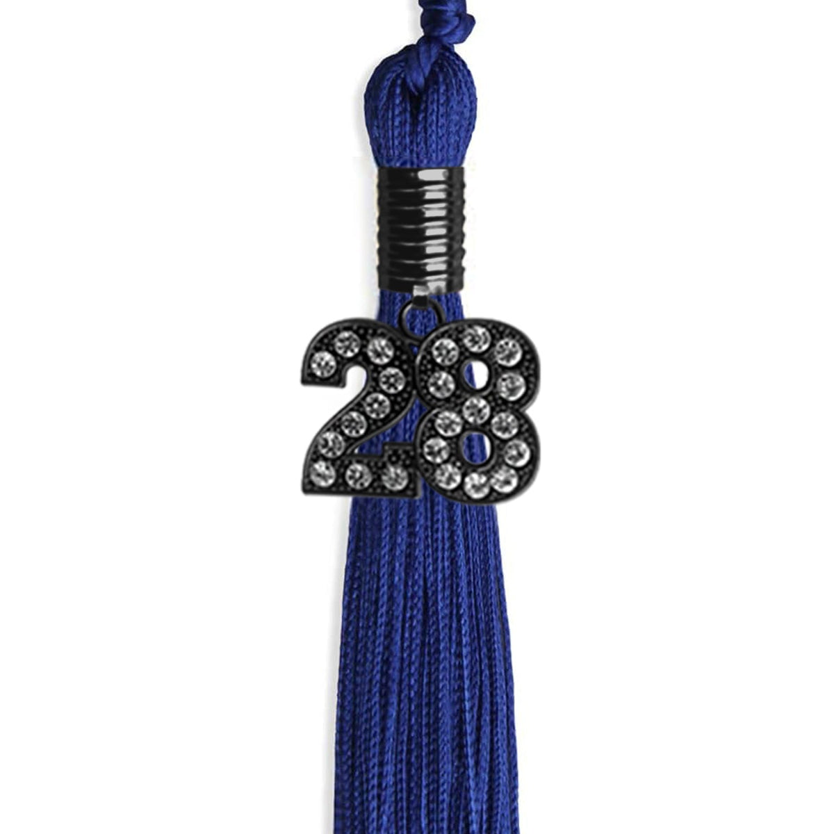 Royal Blue Graduation Tassel with Black Bling Charm by Endea Graduation