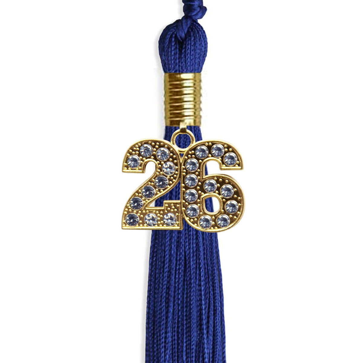Royal Blue Graduation Tassel with Gold Bling Charm by Endea Graduation