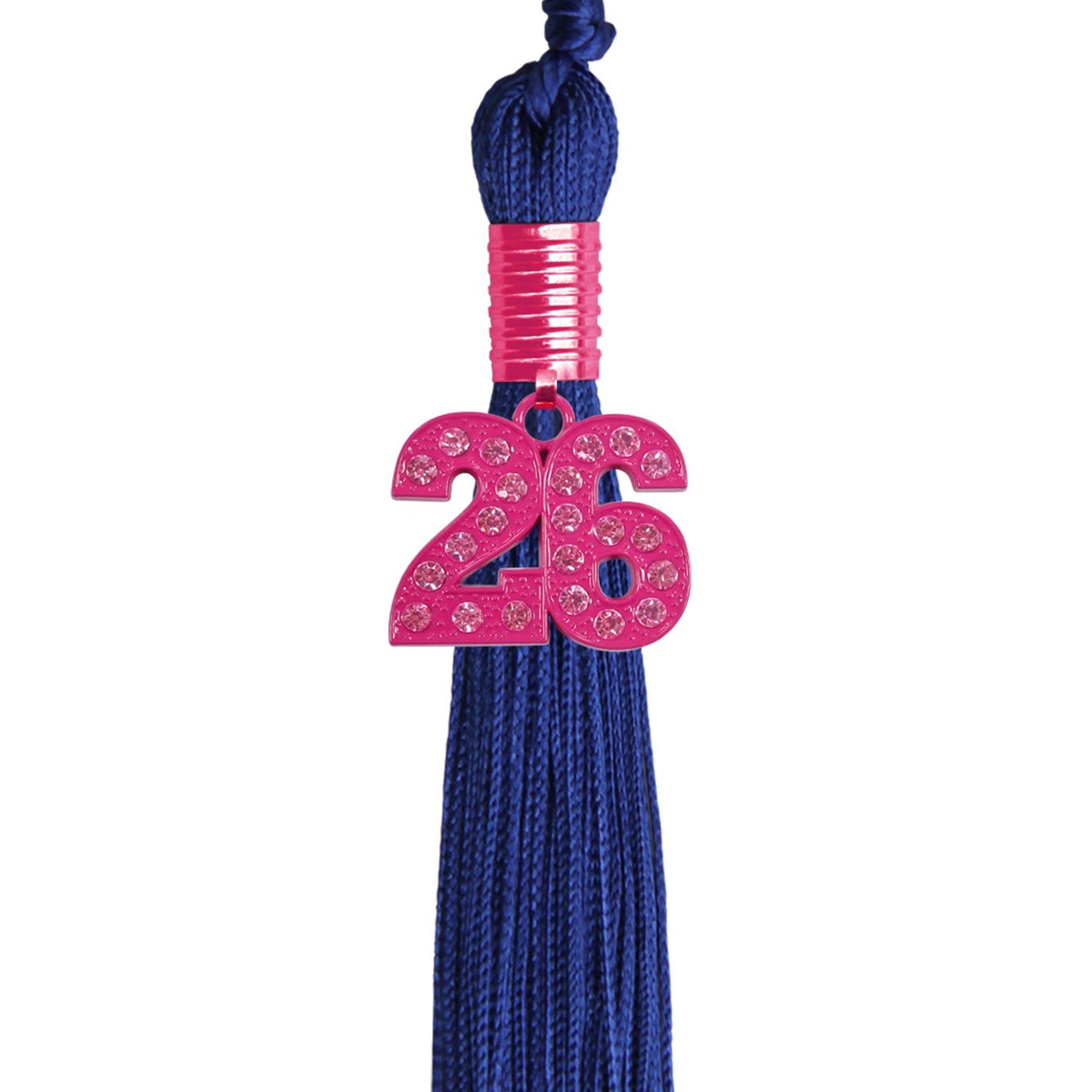 Royal Blue Graduation Tassel with Pink Bling Charm by Endea Graduation