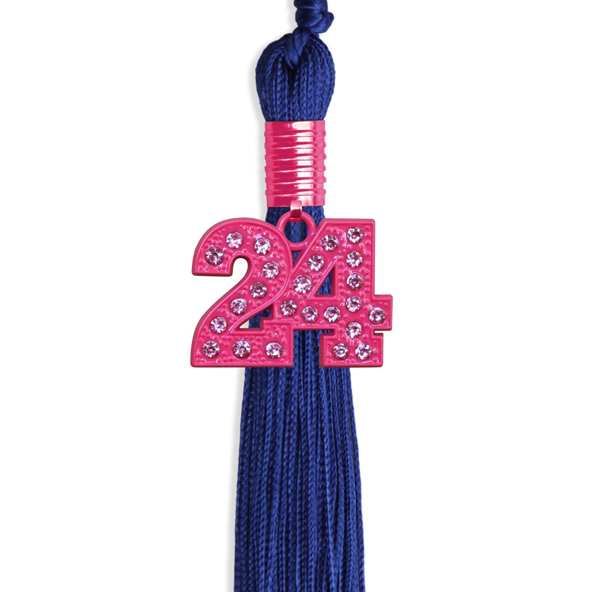 Royal Blue Graduation Tassel with Pink Bling Charm by Endea Graduation
