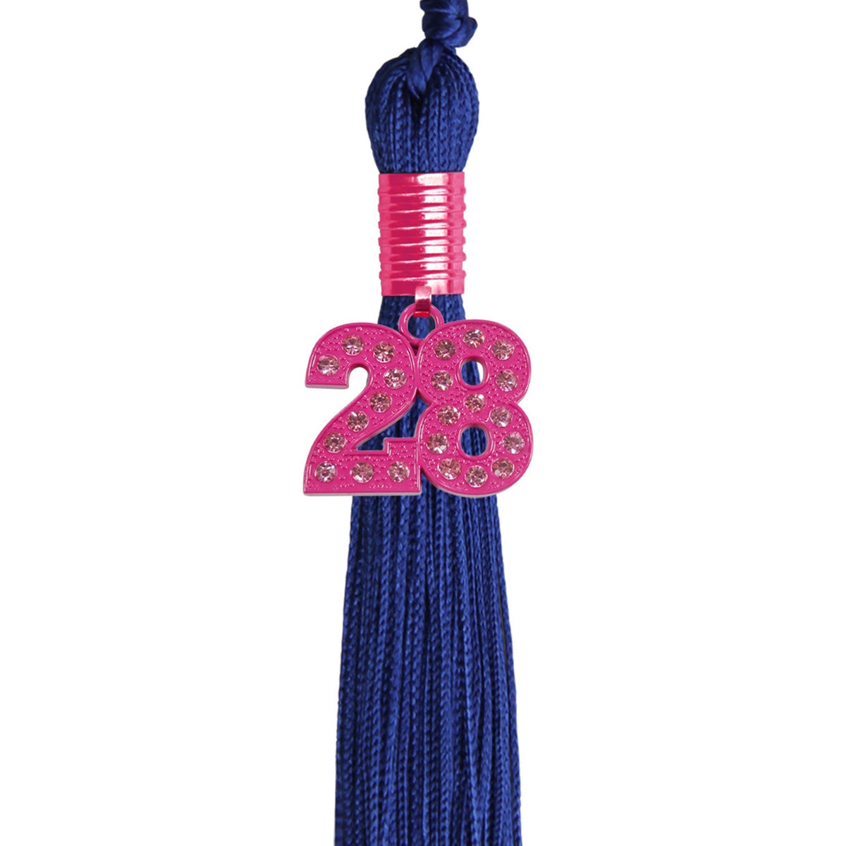 Royal Blue Graduation Tassel with Pink Bling Charm by Endea Graduation