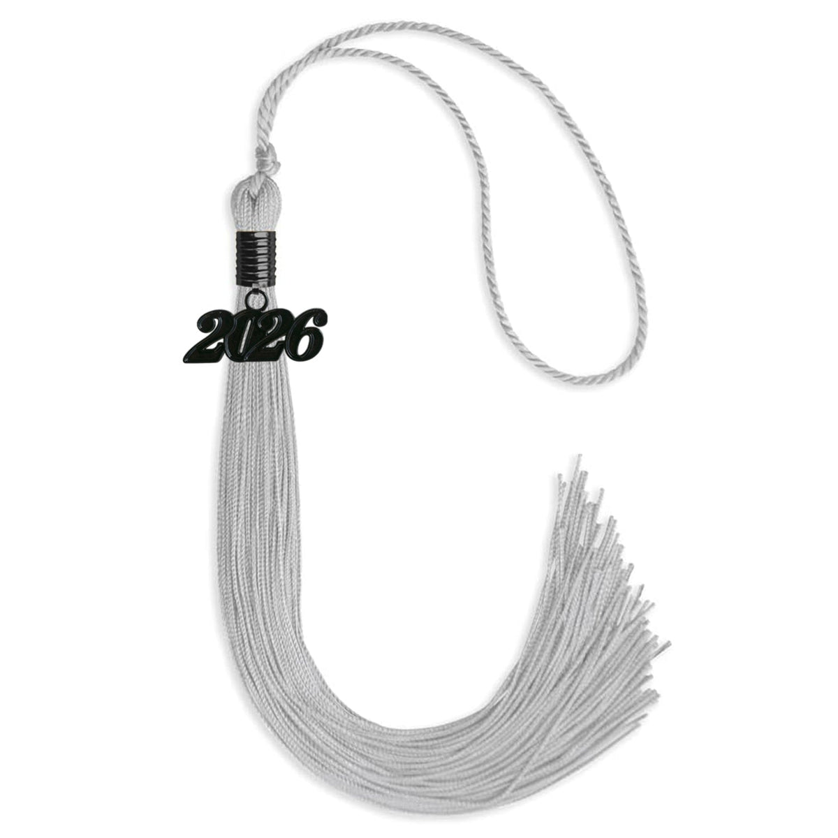 Silver Graduation Tassel with Black Bling Charm by Endea Graduation