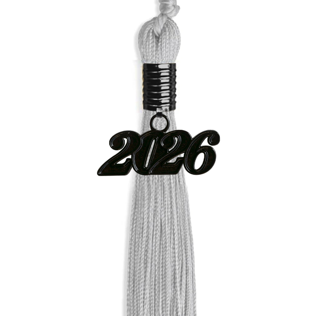Silver Graduation Tassel with Black Bling Charm by Endea Graduation