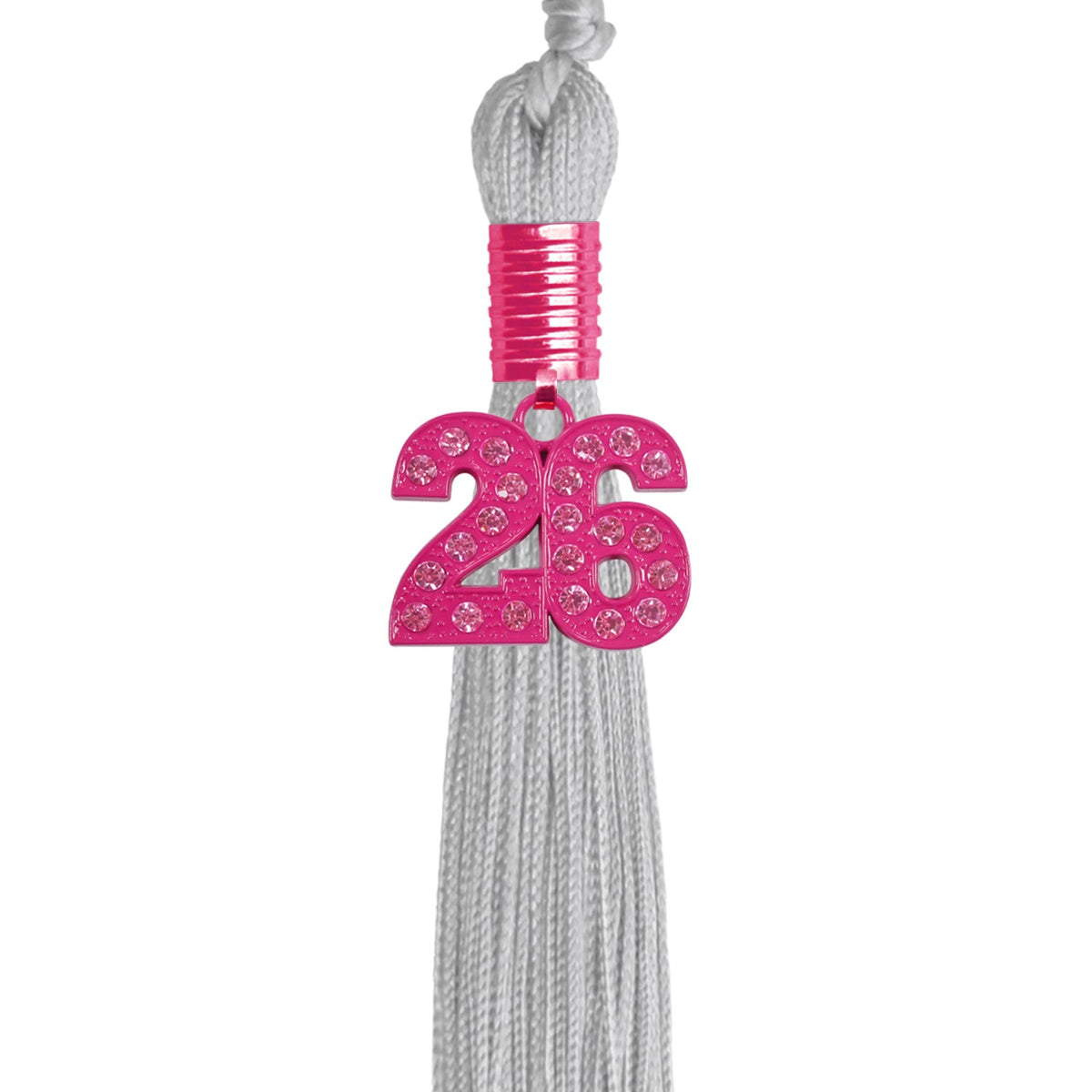 Silver Graduation Tassel with Pink Bling Charm by Endea Graduation