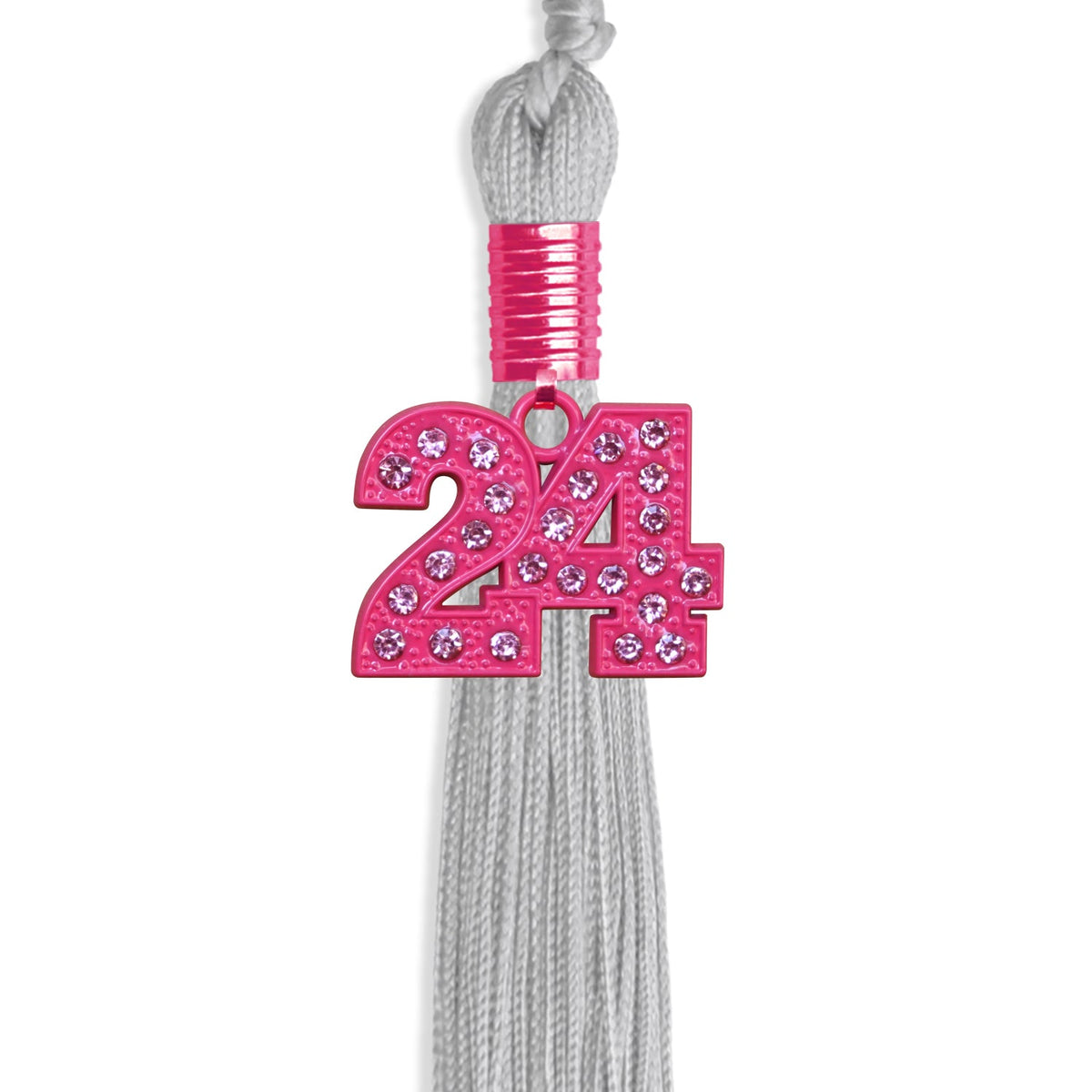 Silver Graduation Tassel with Pink Bling Charm by Endea Graduation