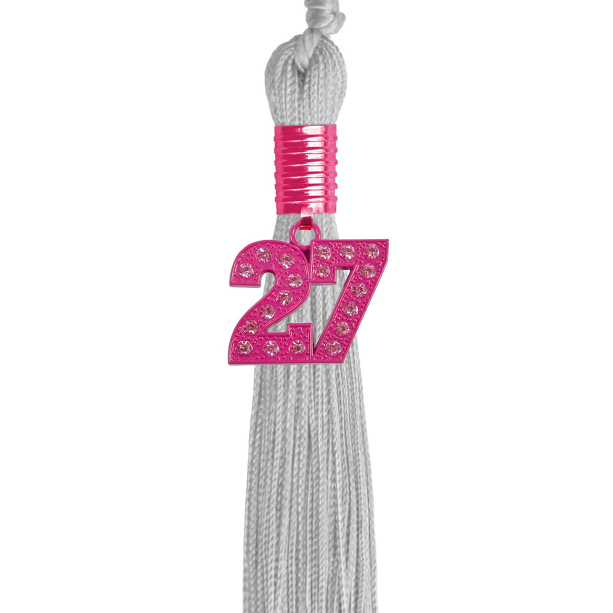 Silver Graduation Tassel with Pink Bling Charm by Endea Graduation