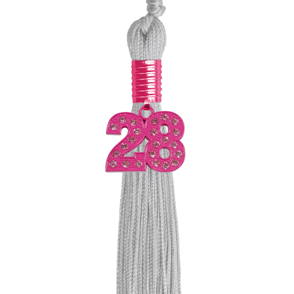 Silver Graduation Tassel with Pink Bling Charm by Endea Graduation