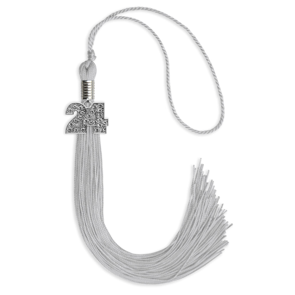 Silver Graduation Tassel with Silver Bling Charm by Endea Graduation
