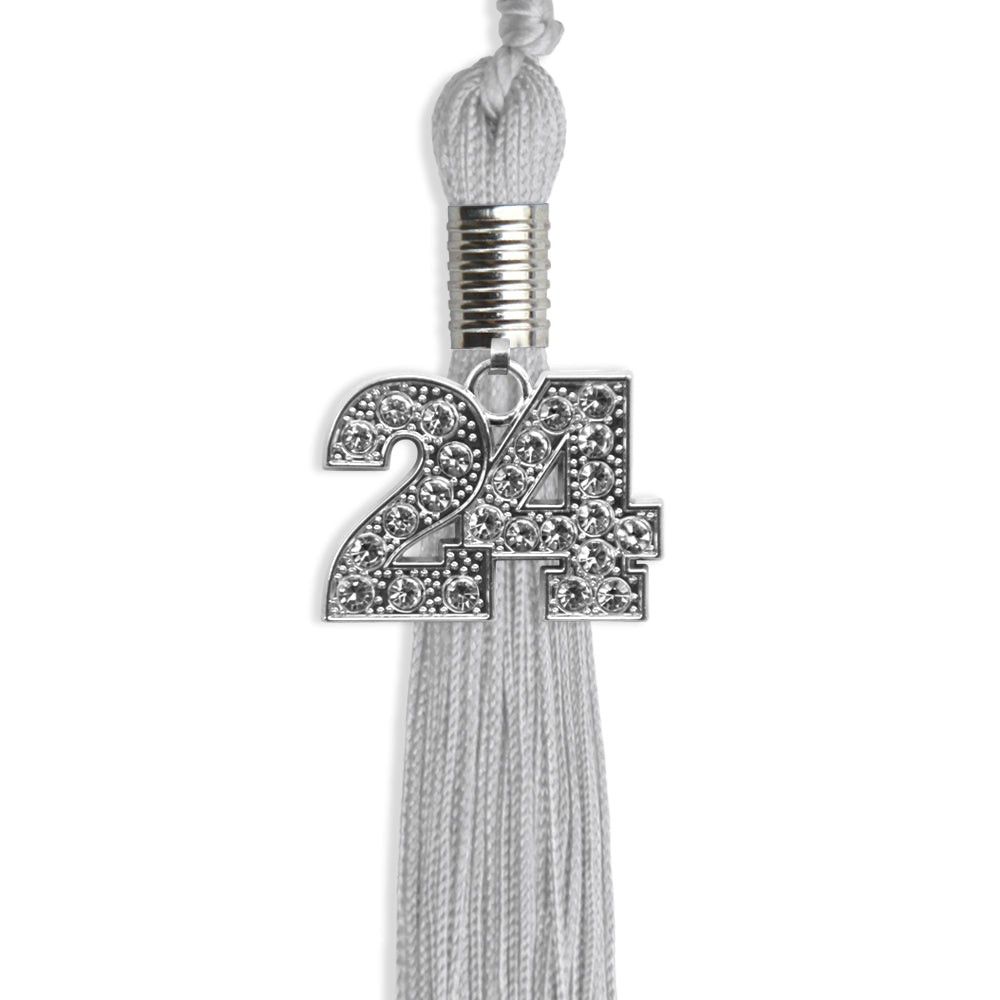 Silver Graduation Tassel with Silver Bling Charm by Endea Graduation