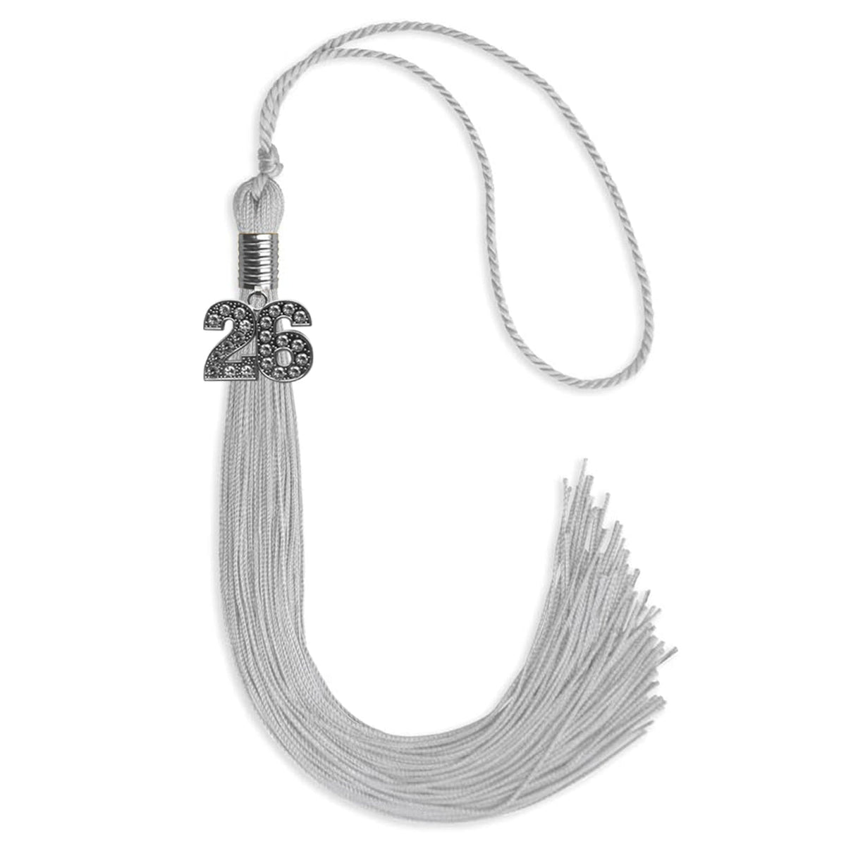 Silver Graduation Tassel with Silver Bling Charm by Endea Graduation