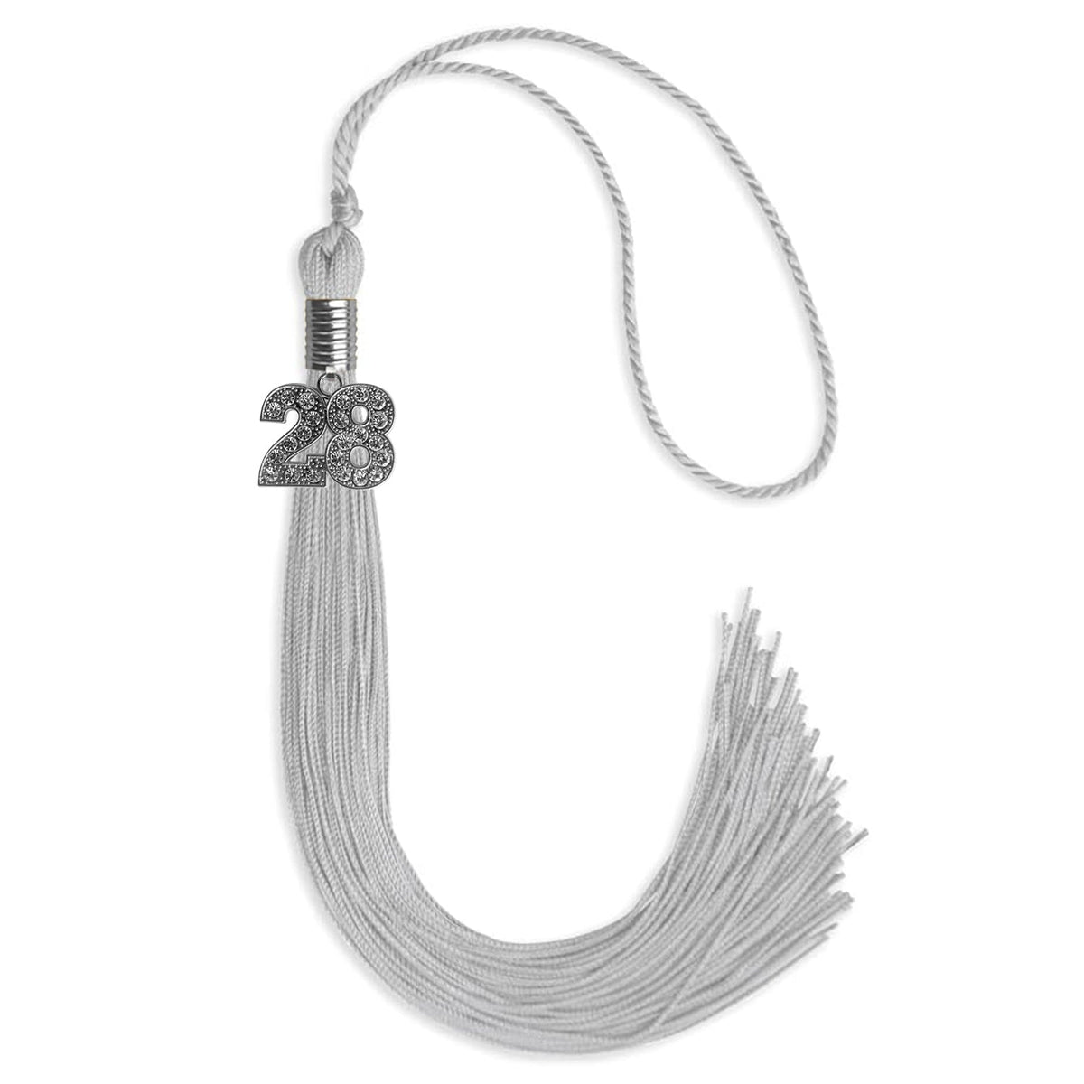 Silver Graduation Tassel with Silver Bling Charm by Endea Graduation
