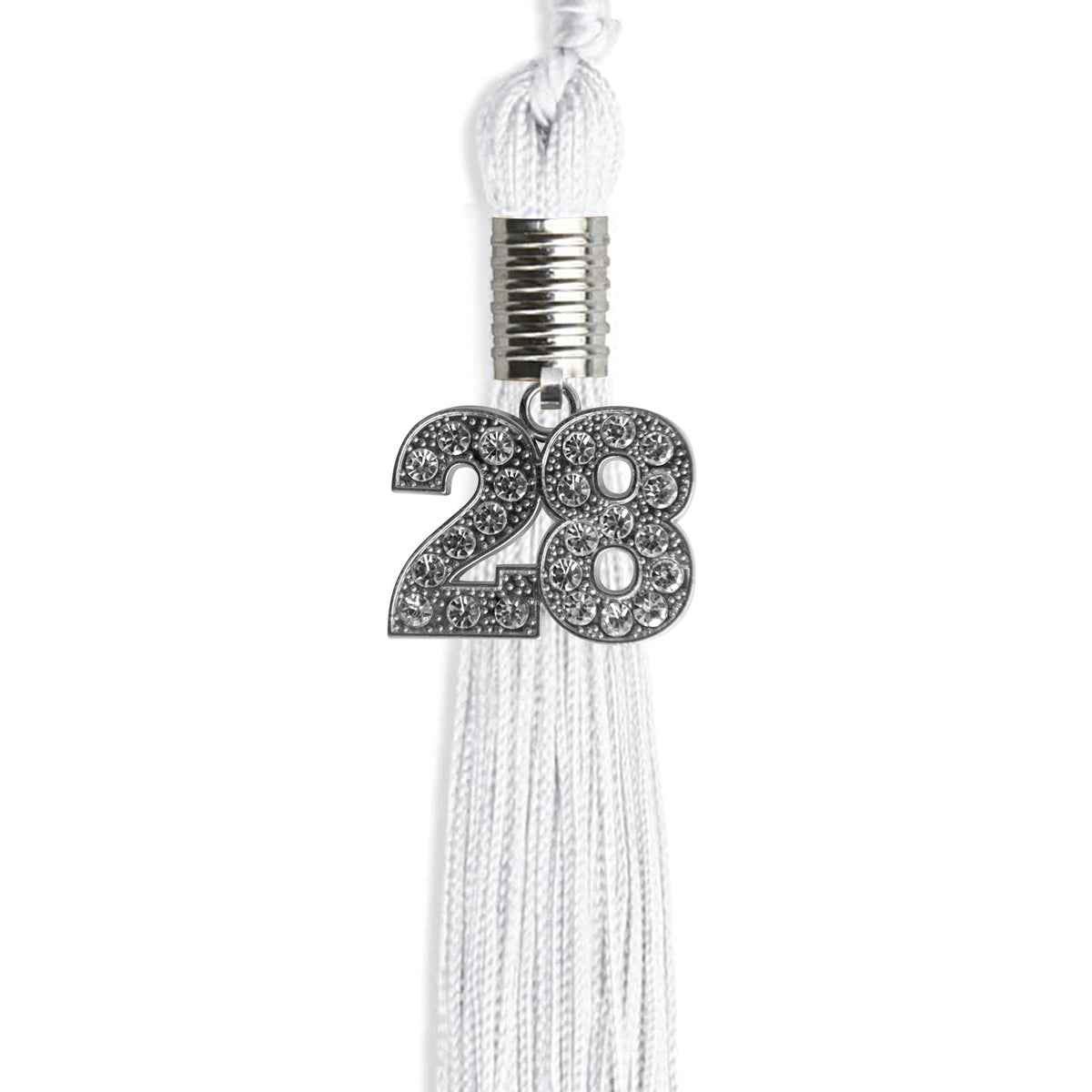 White Graduation Tassel with Silver Bling Charm by Endea Graduation
