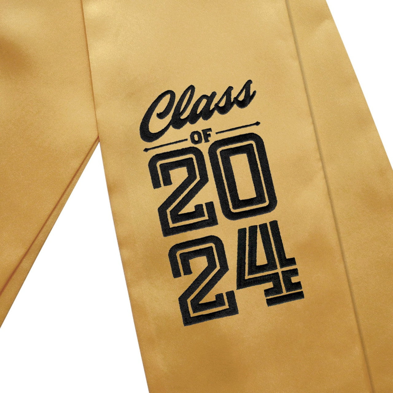 Antique Gold Class of 2024 Graduation Stole/Sash with Classic Tips - Endea Graduation