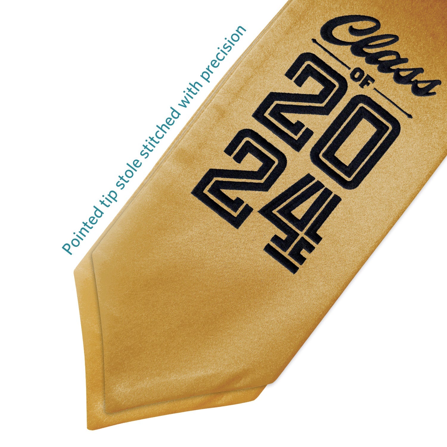 Antique Gold Class of 2024 Graduation Stole/Sash with Classic Tips - Endea Graduation