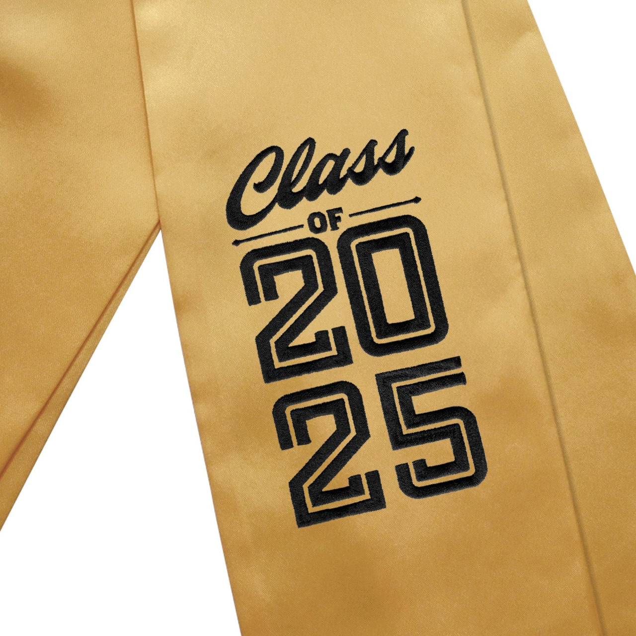 Antique Gold Class of 2025 Graduation Stole/Sash with Classic Tips - Endea Graduation