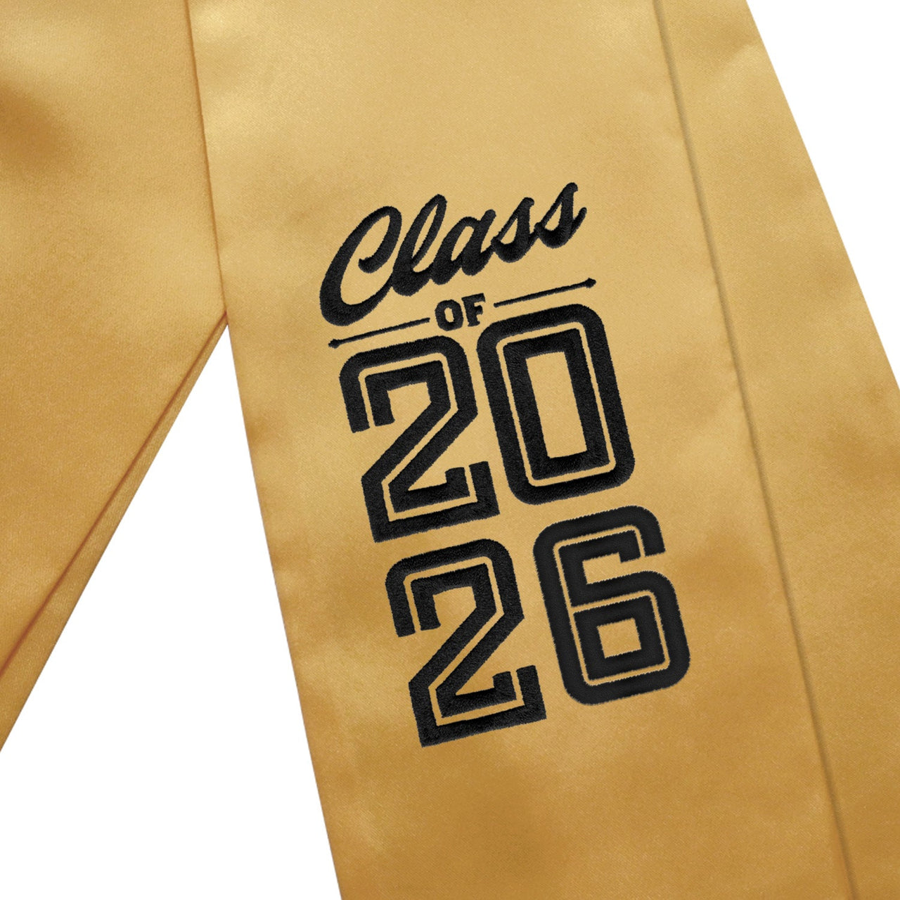 Antique Gold Class of 2026 Graduation Stole/Sash with Classic Tips - Endea Graduation