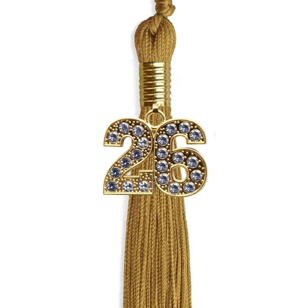 Antique Gold Graduation Tassel with Gold Bling Charm - Endea Graduation