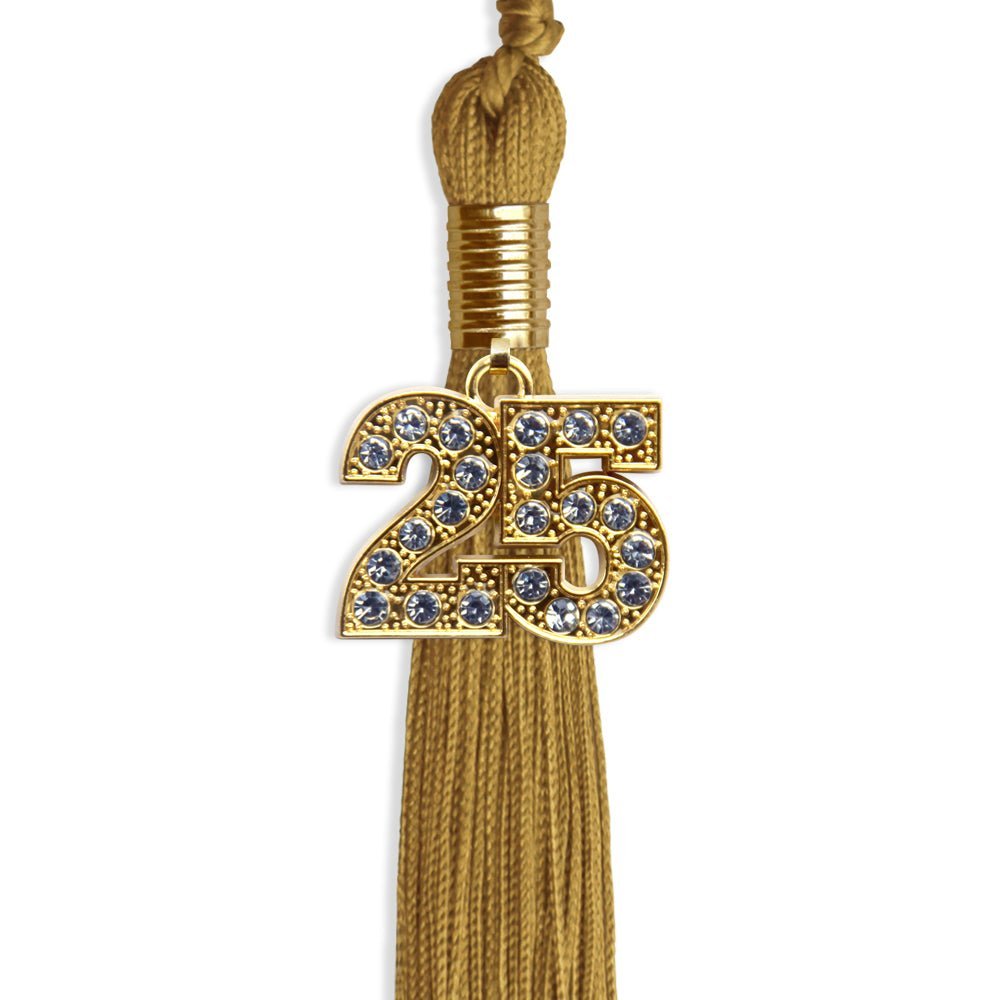 Antique Gold Graduation Tassel with Gold Bling Charm - Endea Graduation