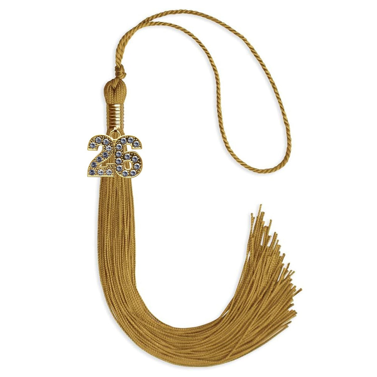 Antique Gold Graduation Tassel with Gold Bling Charm - Endea Graduation