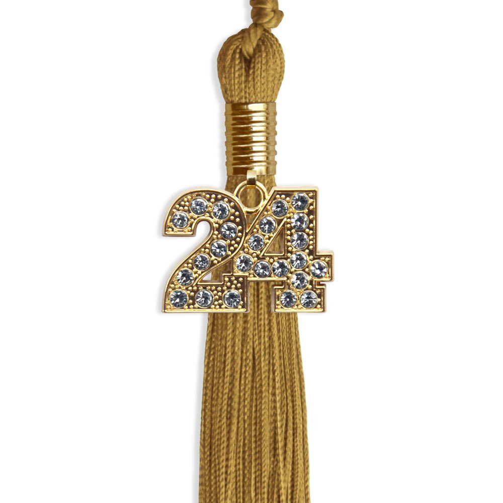 Antique Gold Graduation Tassel with Gold Bling Charm - Endea Graduation
