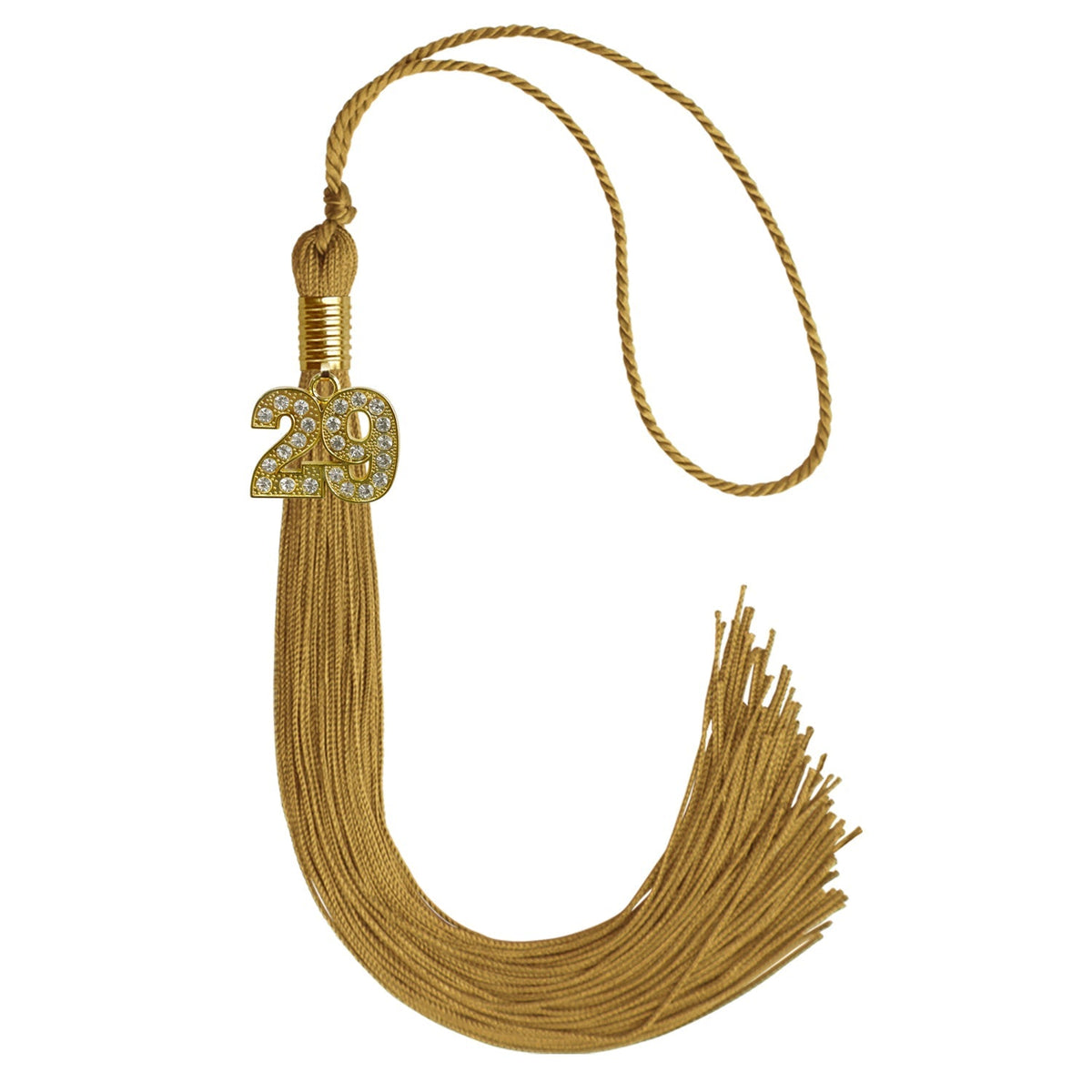 Antique Gold Graduation Tassel with Gold Bling Charm - Endea Graduation