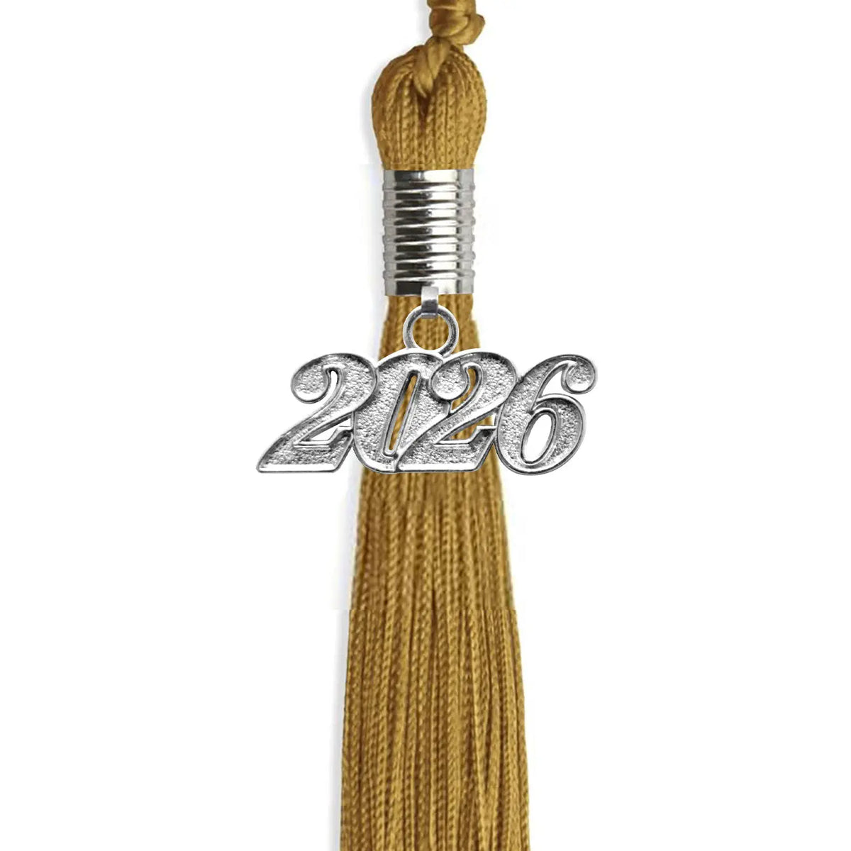 Antique Gold Graduation Tassel with Silver Date Drop by Endea Graduation