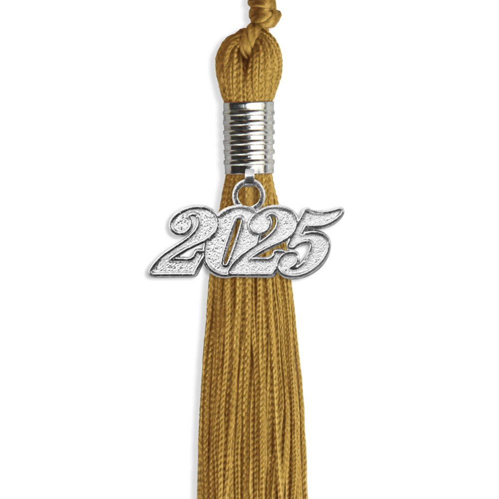 Antique Gold Graduation Tassel with Silver Date Drop - Endea Graduation