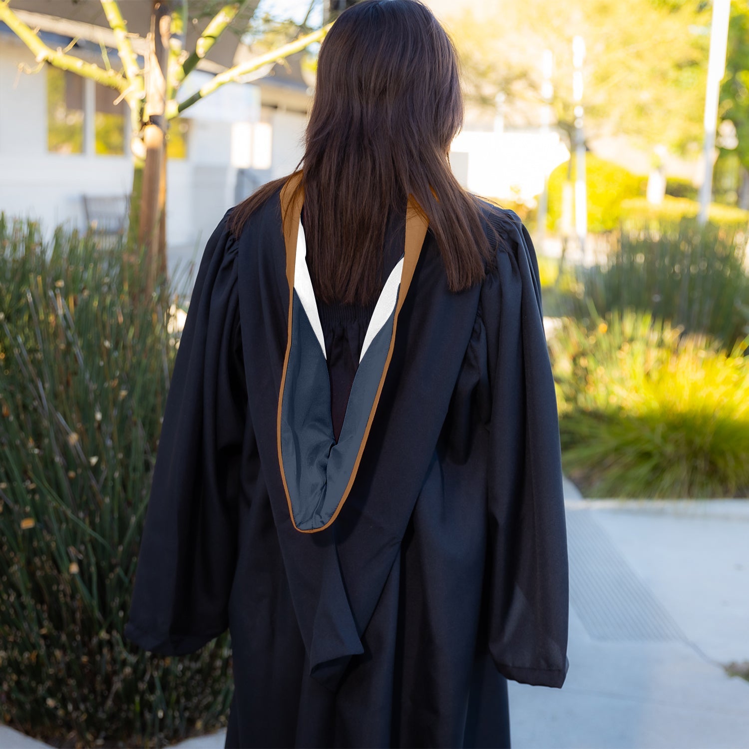 Bachelors Hood For Business, Accounting, Commerce, Industrial, Labor Relations - Drab/Navy/White - Endea Graduation