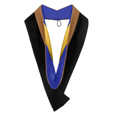 Bachelors Hood For Business, Accounting, Commerce, Industrial, Labor Relations - Drab/Royal Blue/Gold - Endea Graduation