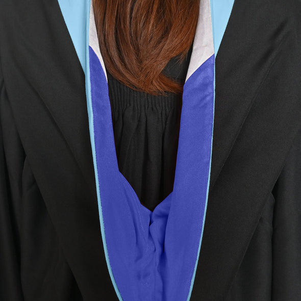 Bachelors Hood For Education, Counseling & Guidance, Arts in Education - Light Blue/Royal Blue/White - Endea Graduation