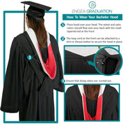 Bachelors Hood For Science, Mathematics, Political Science - Gold/Black/Antique Gold - Endea Graduation