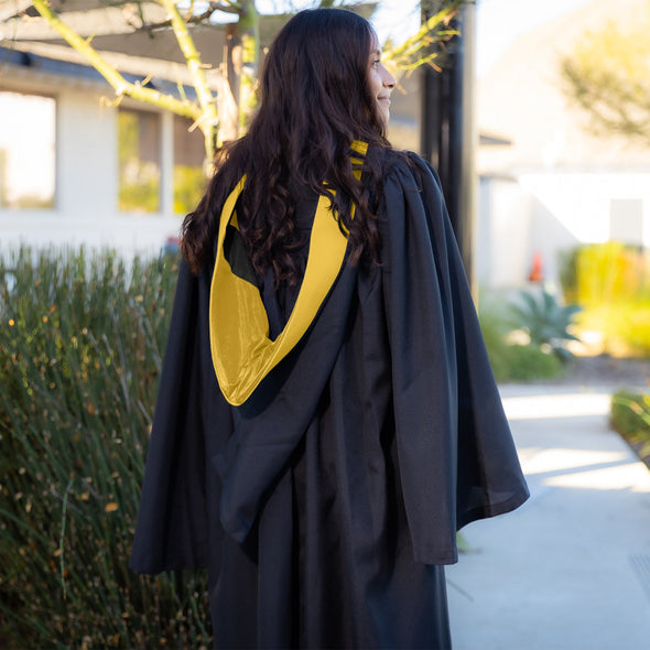 Bachelors Hood For Science, Mathematics, Political Science - Gold/Gold/Black - Endea Graduation