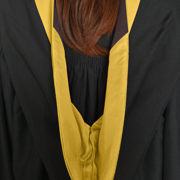 Bachelors Hood For Science, Mathematics, Political Science - Gold/Gold/Brown - Endea Graduation