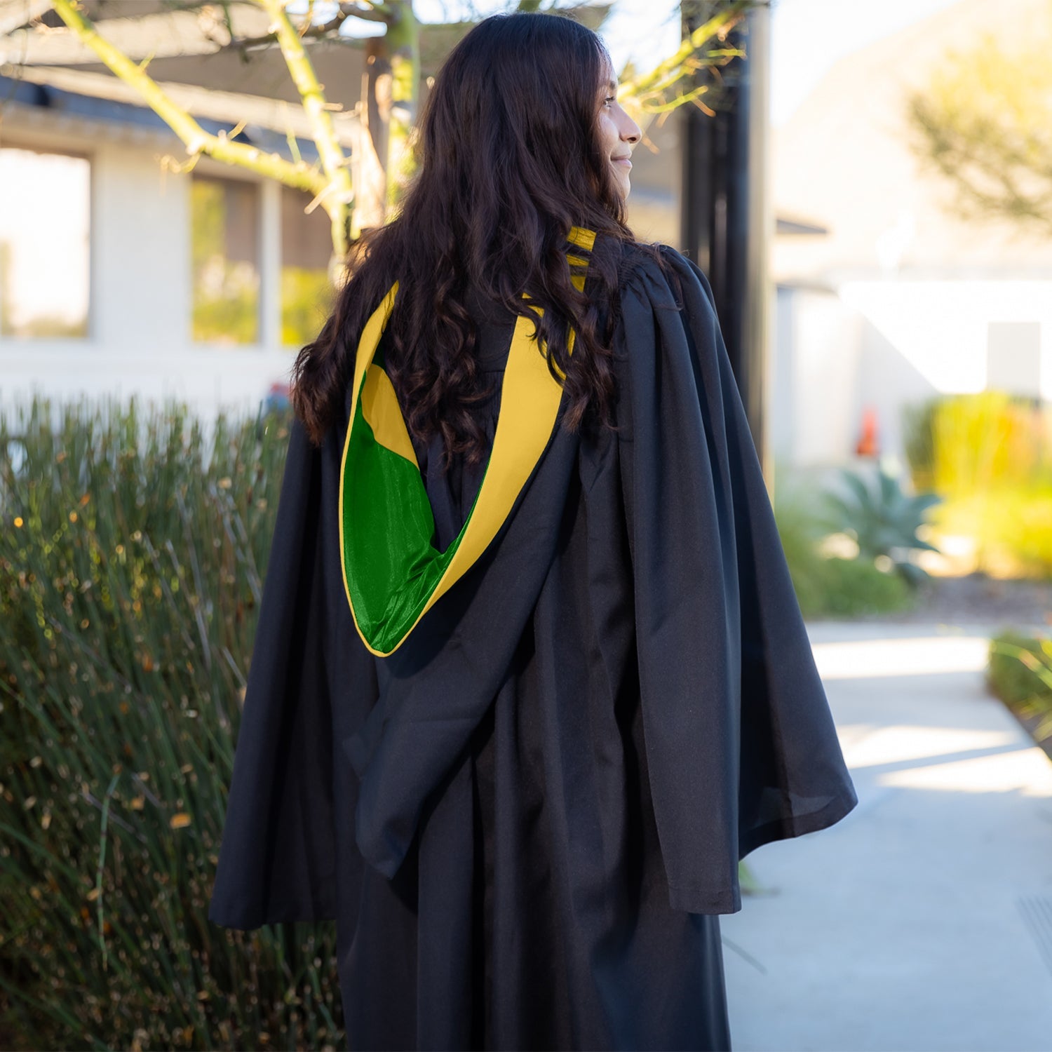 Bachelors Hood For Science, Mathematics, Political Science - Gold/Green/Gold - Endea Graduation