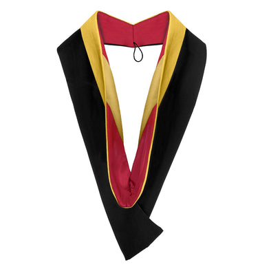 Bachelors Hood For Science, Mathematics, Political Science - Gold/Red/Antique Gold - Endea Graduation