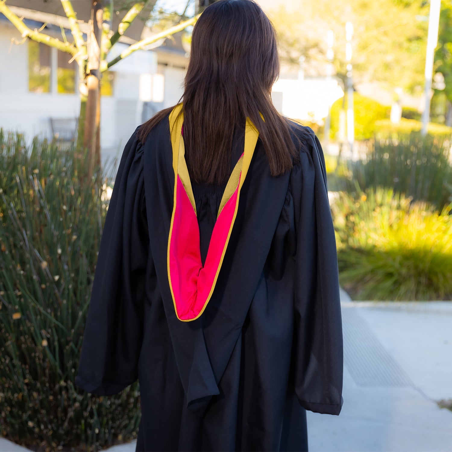 Bachelors Hood For Science, Mathematics, Political Science - Gold/Red/Antique Gold - Endea Graduation