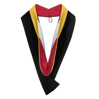 Bachelors Hood For Science, Mathematics, Political Science - Gold/Red/White - Endea Graduation