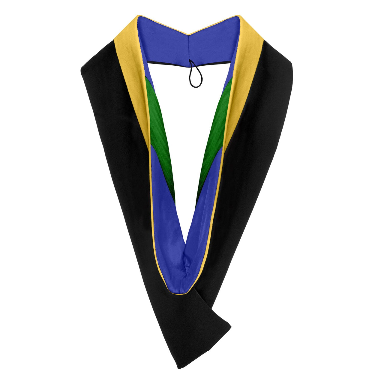 Bachelors Hood For Science, Mathematics, Political Science - Gold/Royal Blue/Green - Endea Graduation