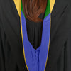Bachelors Hood For Science, Mathematics, Political Science - Gold/Royal Blue/Green - Endea Graduation