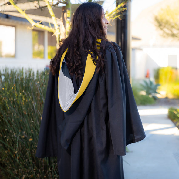 Bachelors Hood For Science, Mathematics, Political Science - Gold/Silver/Navy Blue - Endea Graduation
