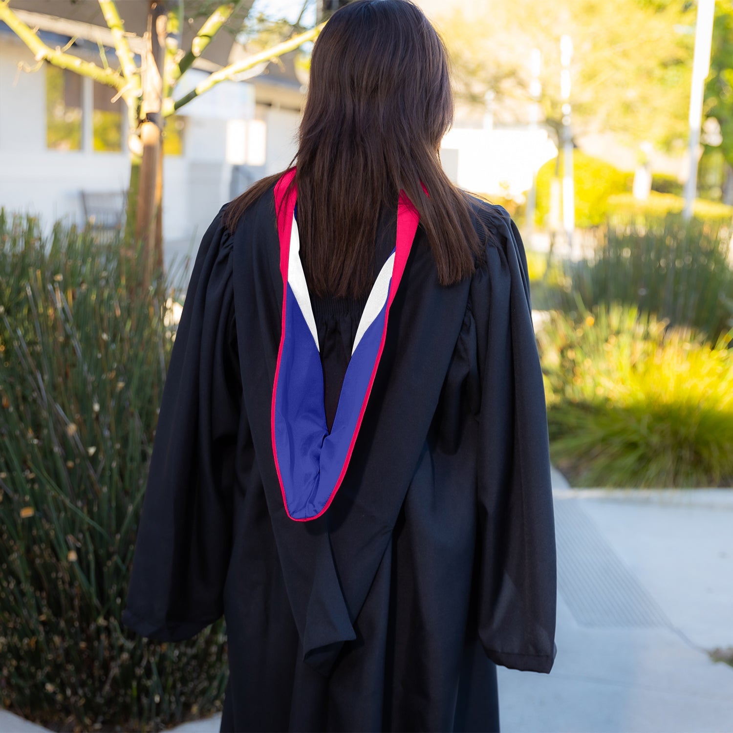 Bachelors Hood For Theology, Divinity, Canon Law, Sacred Theology - Scarlet/Royal Blue/White - Endea Graduation