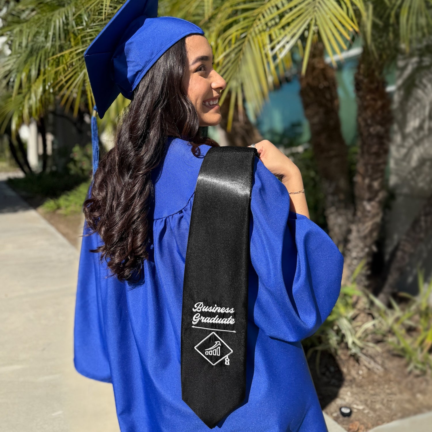 Black Business Graduate Stole/Sash with Classic Tips - Endea Graduation