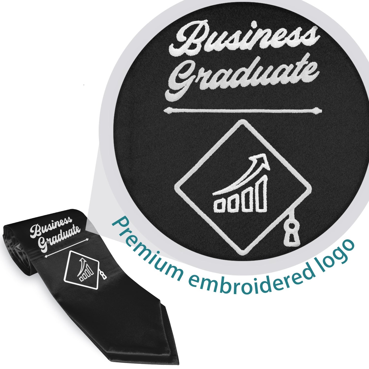 Black Business Graduate Stole/Sash with Classic Tips - Endea Graduation