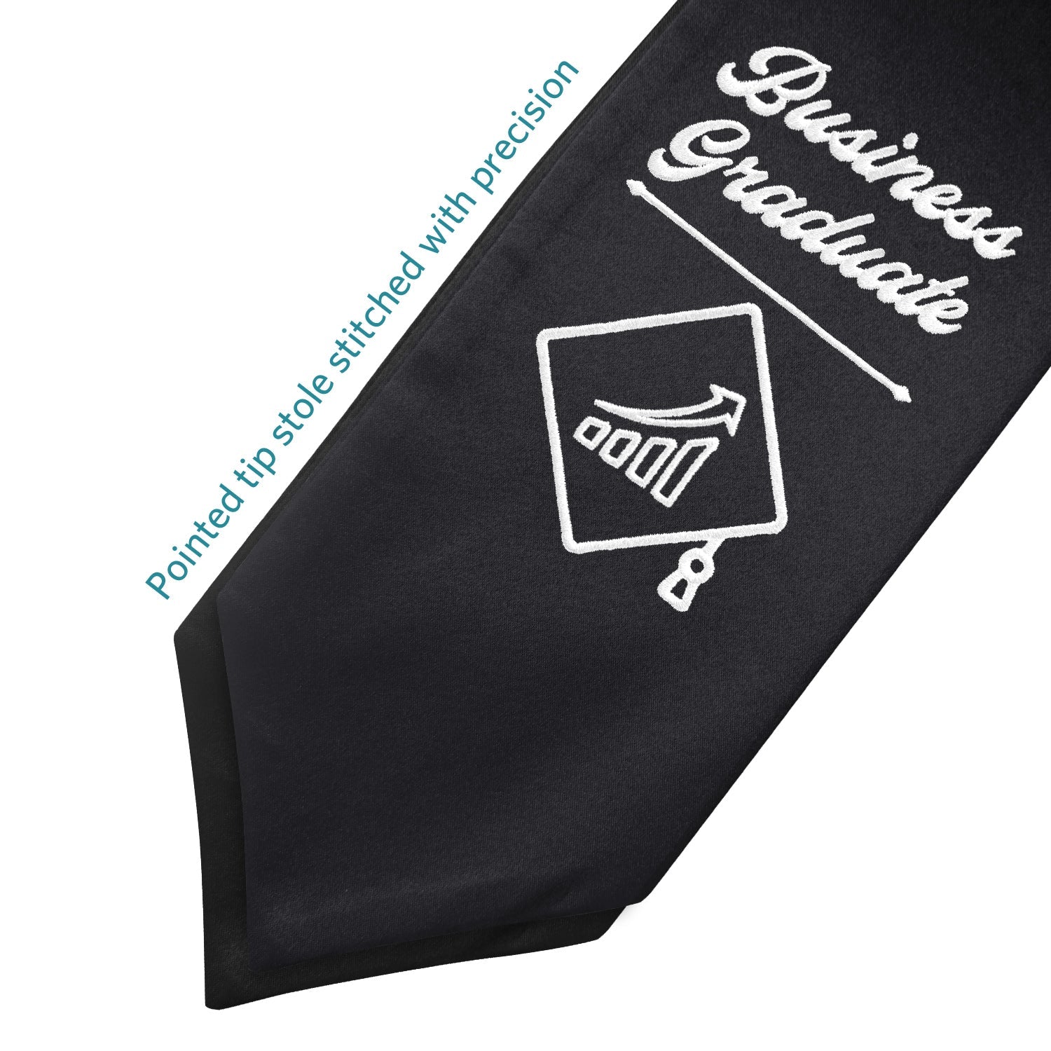 Black Business Graduate Stole/Sash with Classic Tips - Endea Graduation