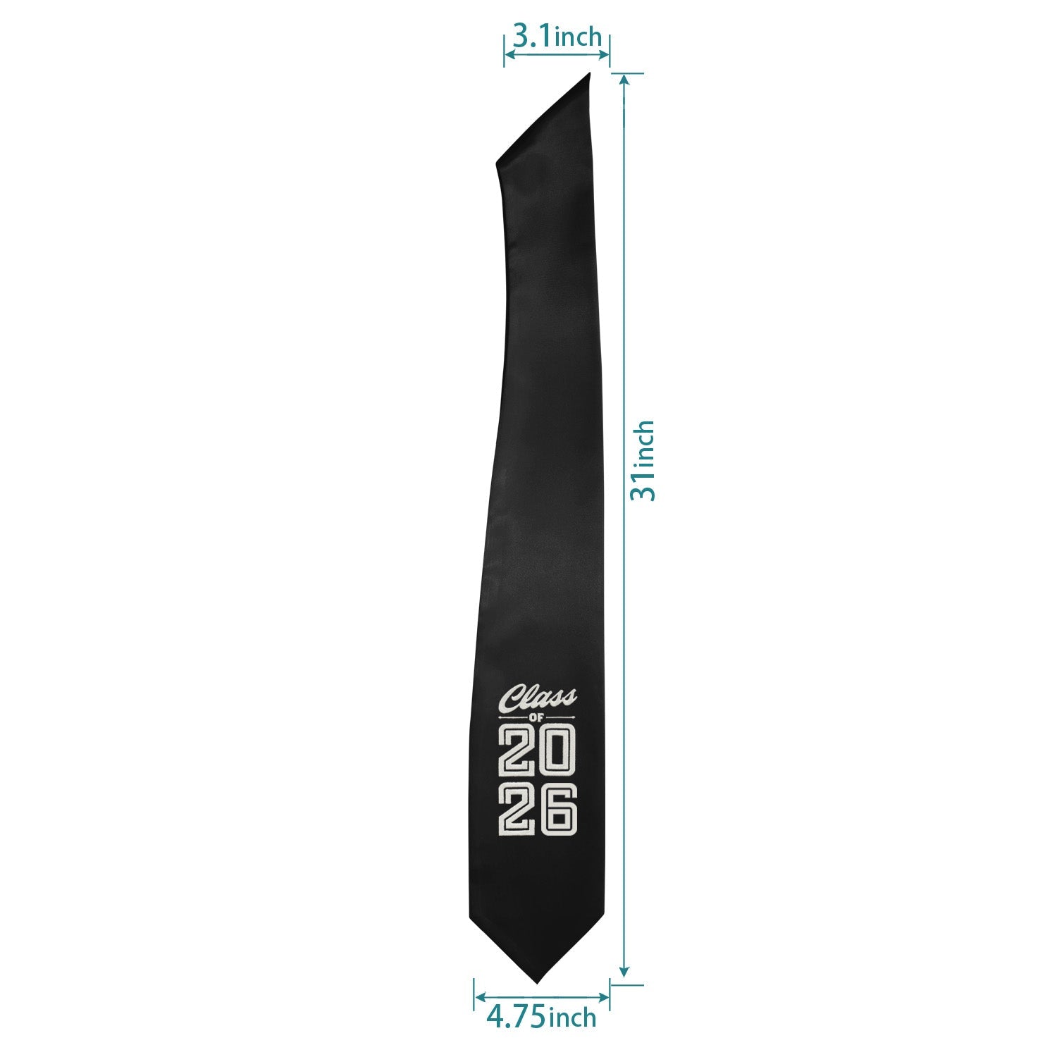 Black Class of 2026 Graduation Stole/Sash with Classic Tips - Endea Graduation