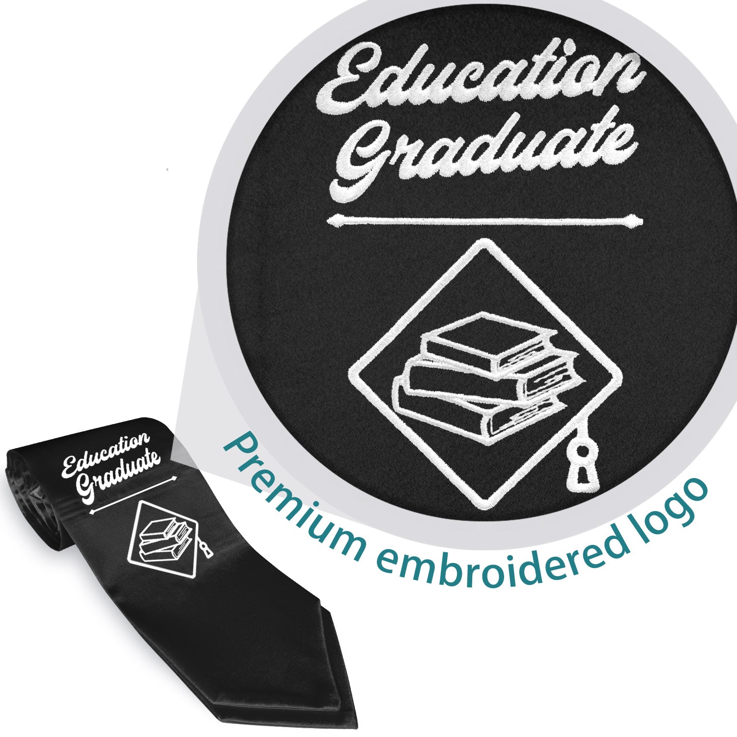 Black Education Graduate Stole/Sash with Classic Tips - Endea Graduation