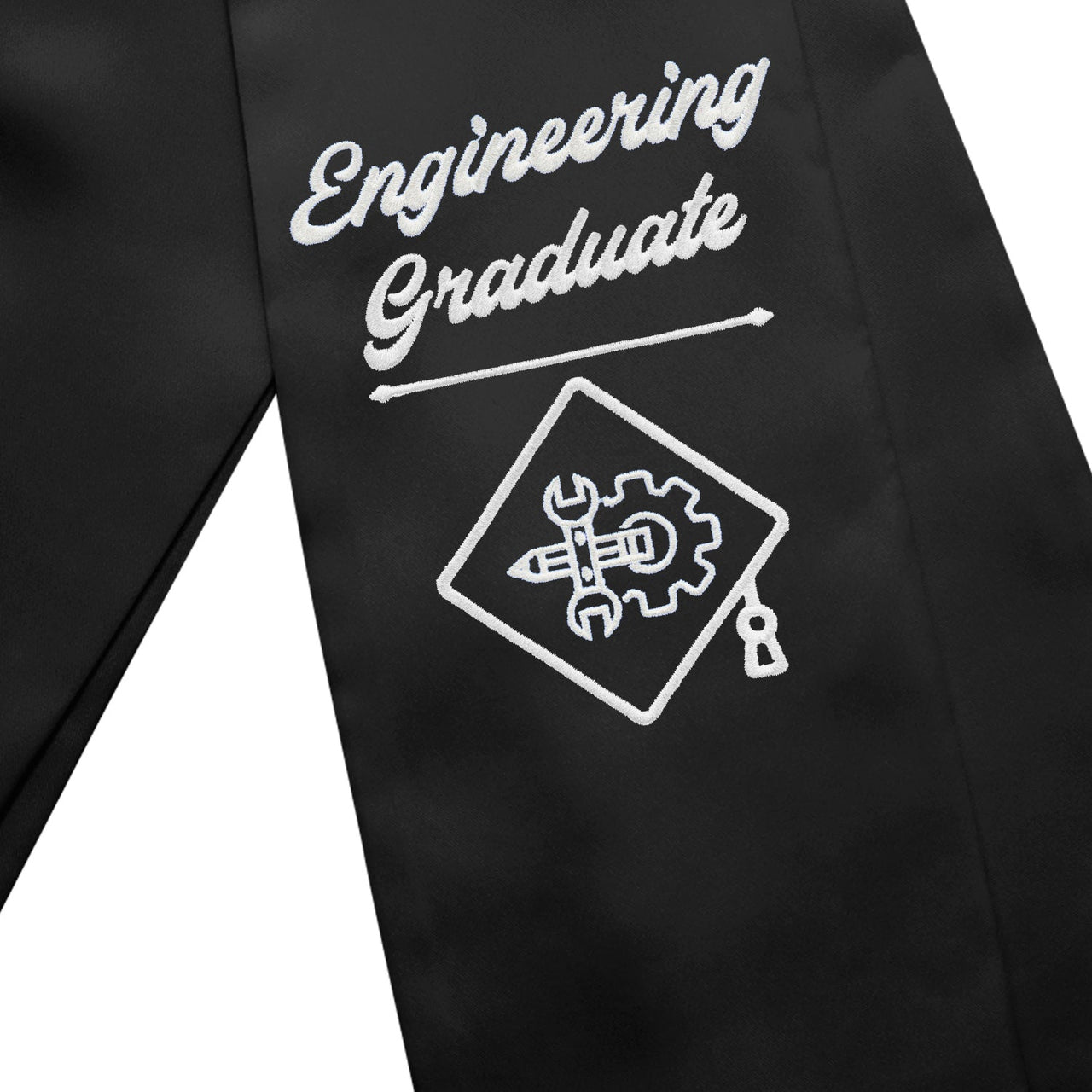 Black Engineering Graduate Stole/Sash with Classic Tips - Endea Graduation