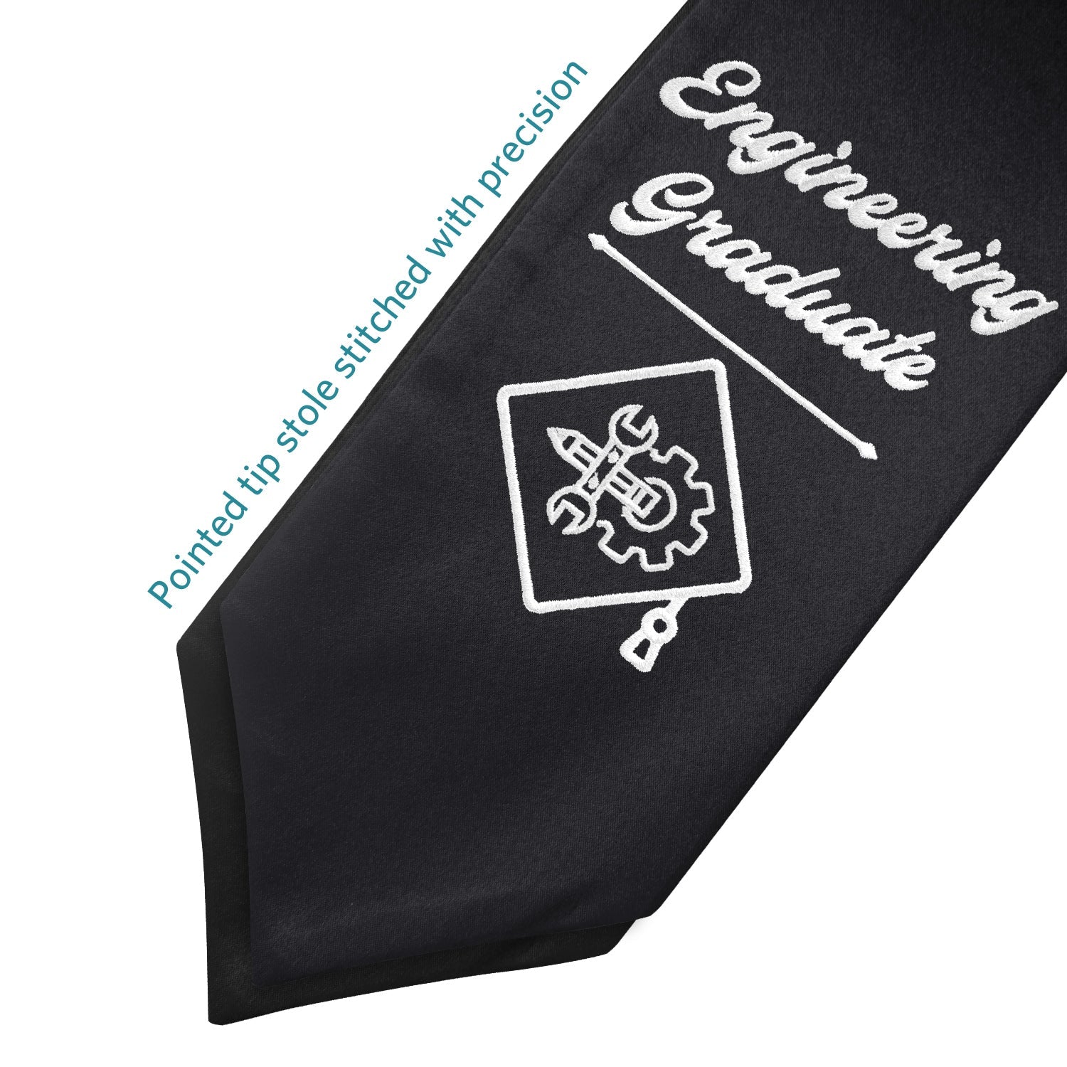 Black Engineering Graduate Stole/Sash with Classic Tips - Endea Graduation