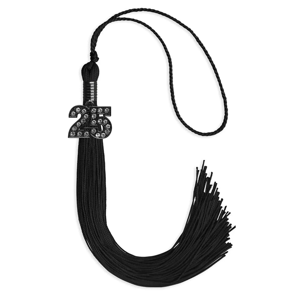 Black Graduation Tassel with Black Bling Charm by Endea Graduation