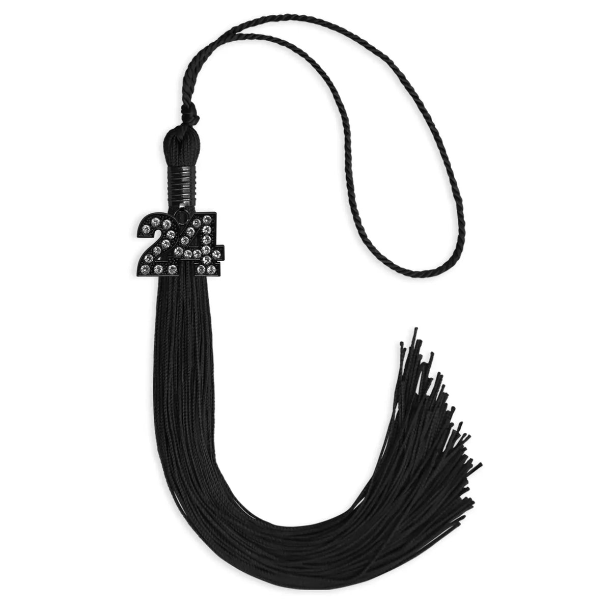 Black Graduation Tassel with Black Bling Charm by Endea Graduation